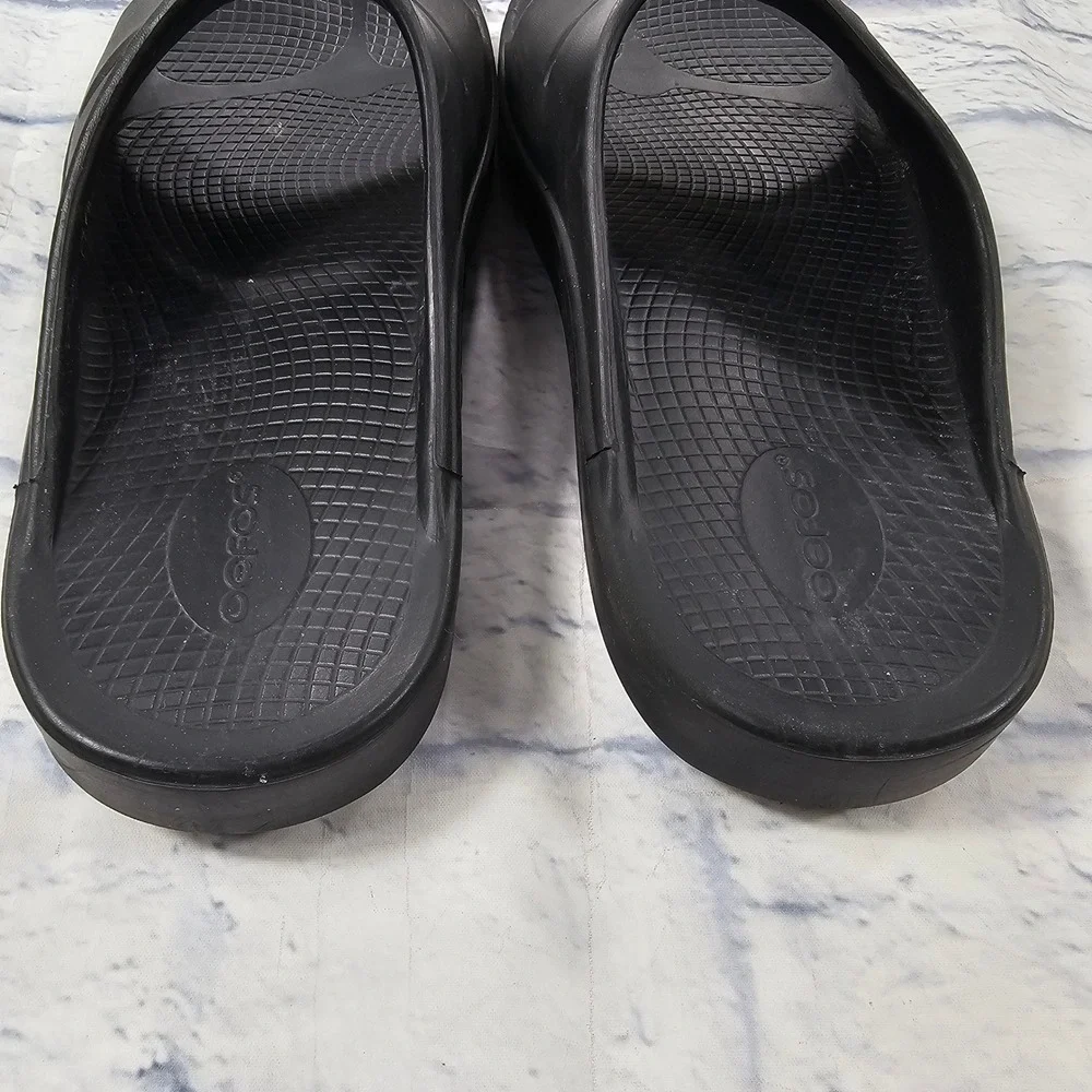 OOFOS OOahh Recovery Slides Mens 12 Black OOfoam Impact Absorption Sandal